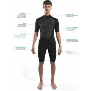 2024 Gul Mens Response 3/2mm Back Zip Shorty Wetsuit RE3319-C1 - Navy / Red